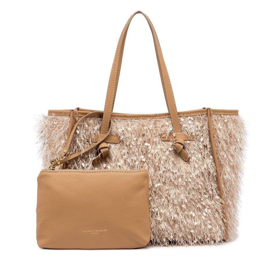 Gianni Chiarini Marcella Textured Shoulder Bag With Leather Accents