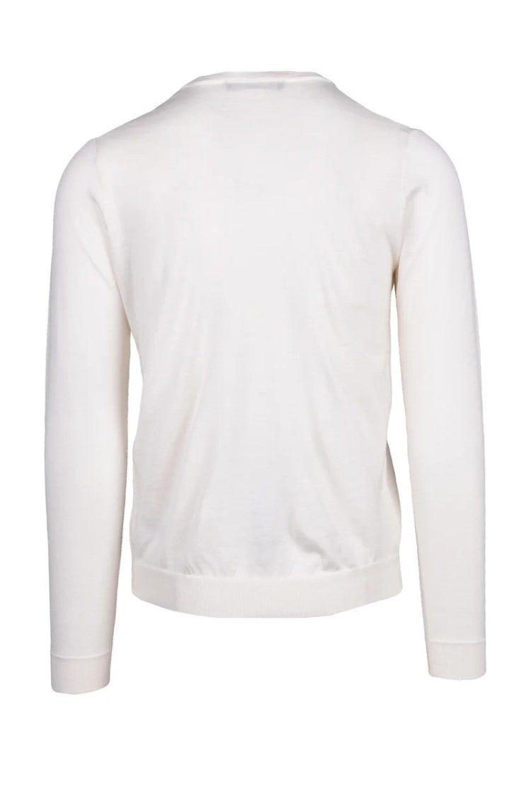 Jeordie's White Merino Wool Men's Crewneck Sweater