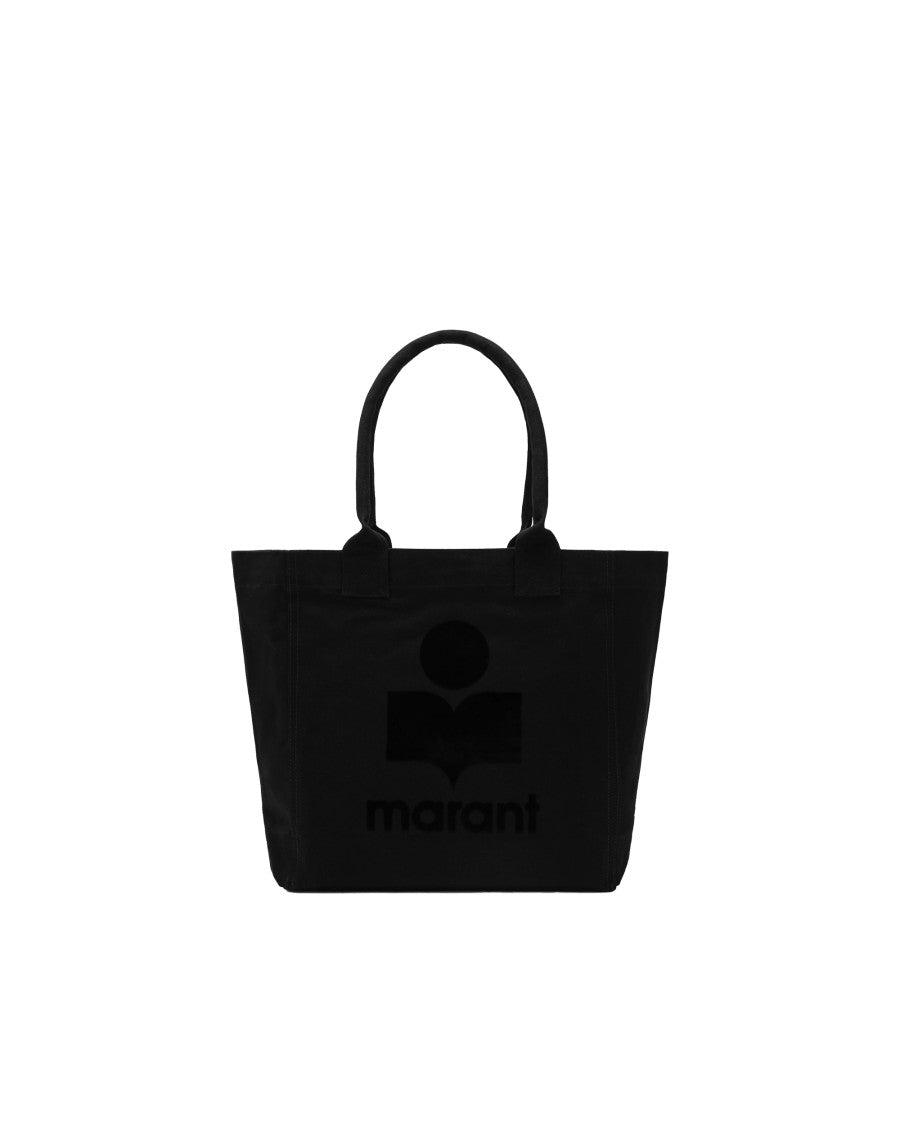 Isabel Marant Faded Black Cotton Logo Tote Bag