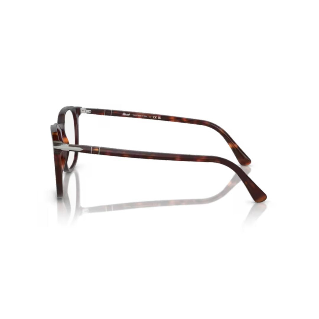 Persol 3318V Vista Round Acetate Eyeglasses With Tortoiseshell Pattern