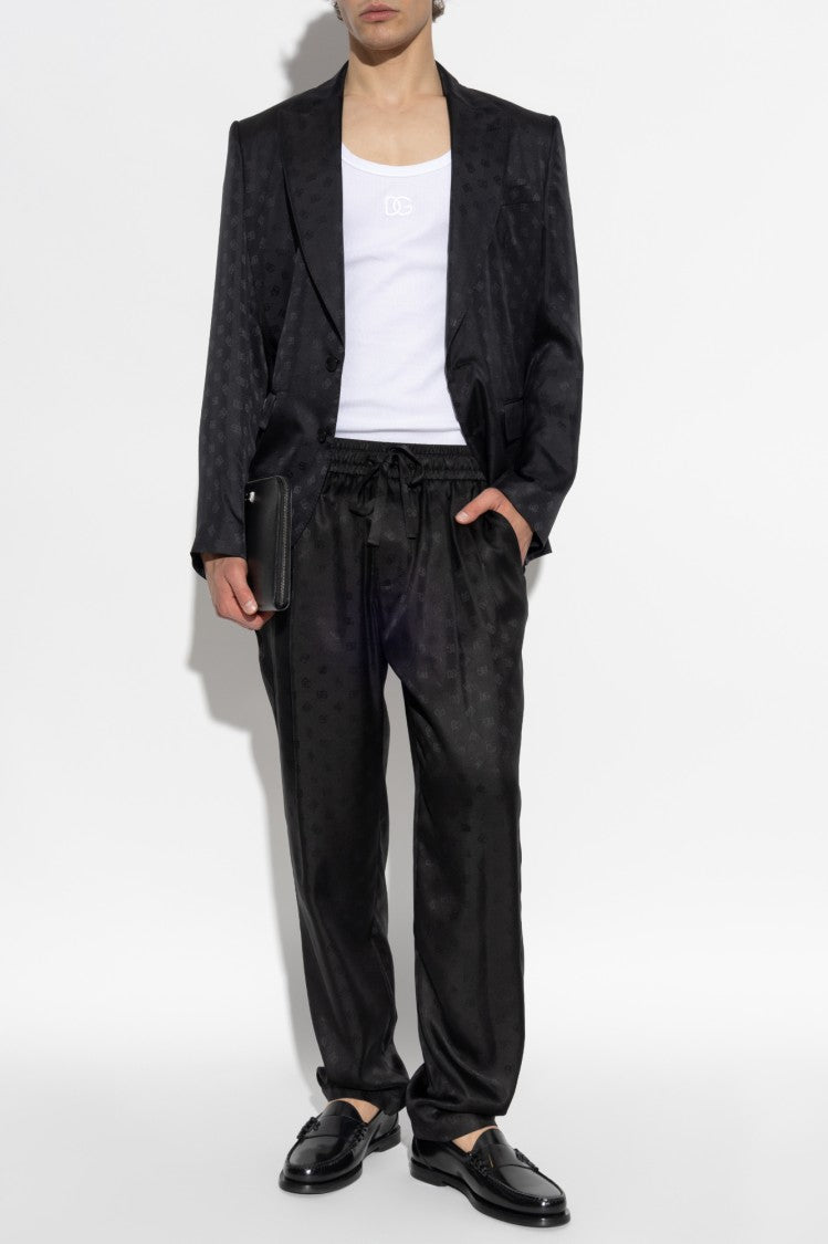 Dolce & Gabbana Monogrammed Pattern Silk Blazer