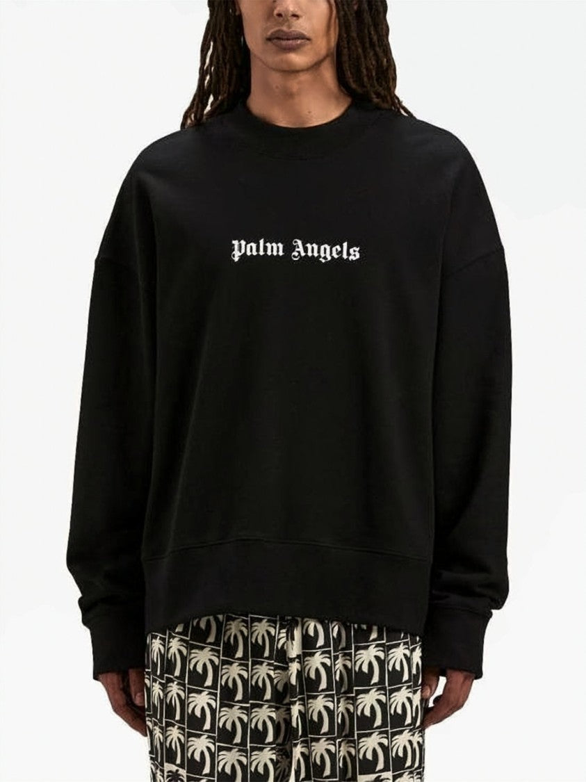 Palm Angels Relaxed Fit Long-Sleeve Shirt With Gothic Logo