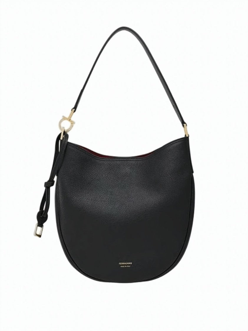 Salvatore Ferragamo Crescent-Shape Medium Hobo Bag In Smooth Calf Leather