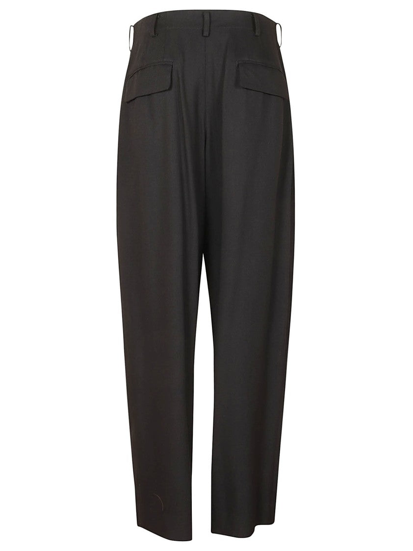 Yohji Yamamoto High-Waisted Pleated Trousers With Tailored Silhouette