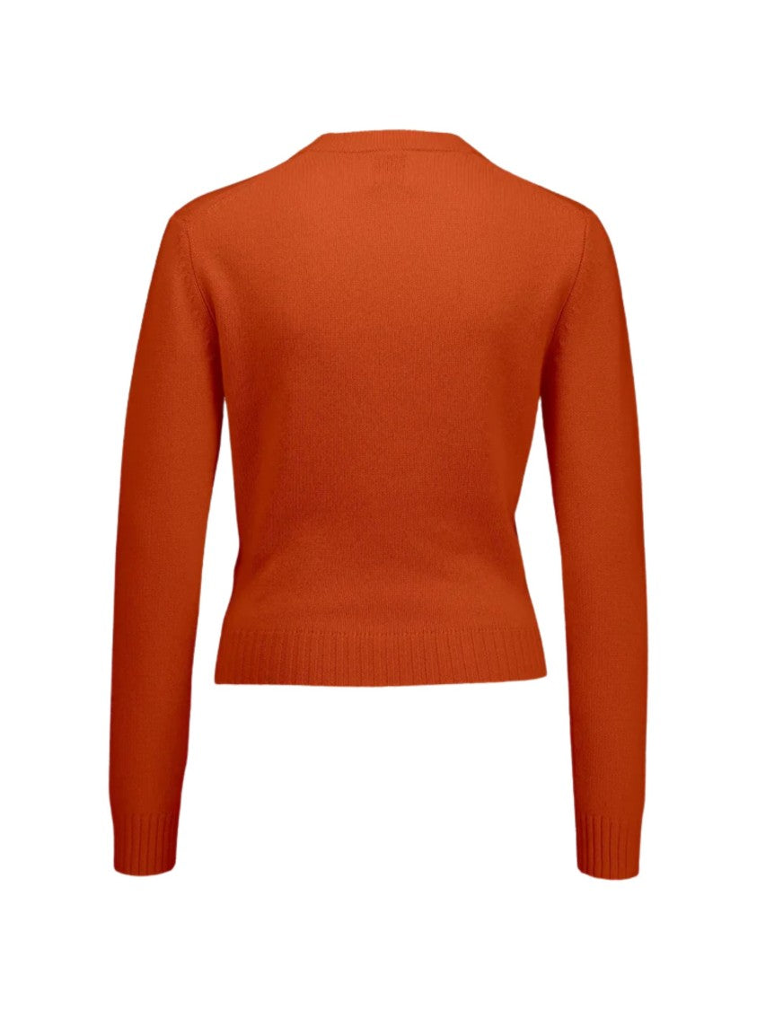 Allude Orange Finely Knit Cashmere Sweater