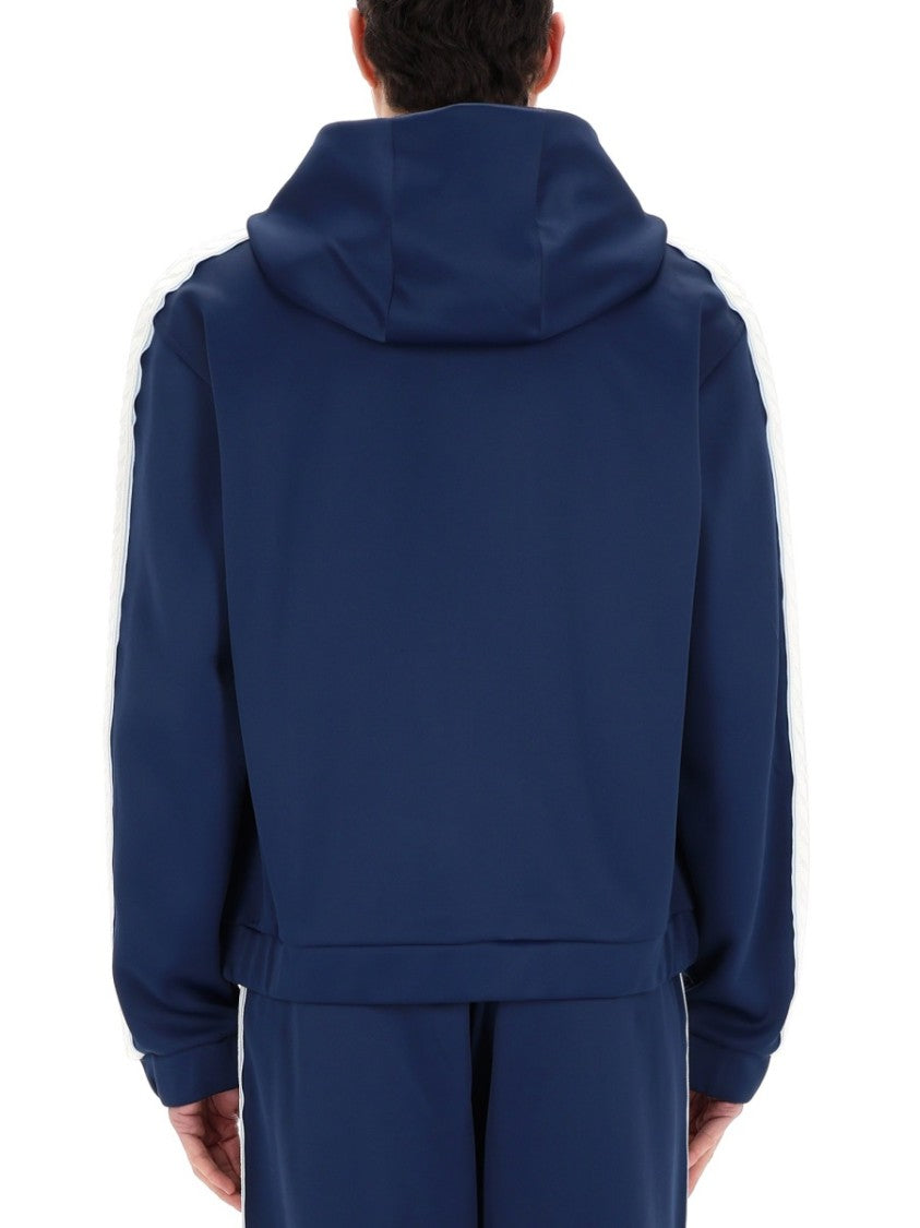 Casablanca Navy Blue Sleeve Stripes Hoodie