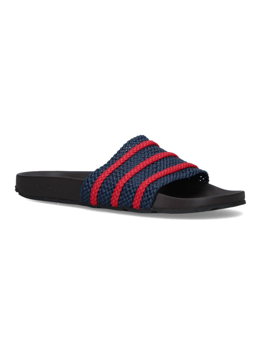 Adidas X Wales Bonner "Adilette" Slides, In Blue Fabric, Dark Tone