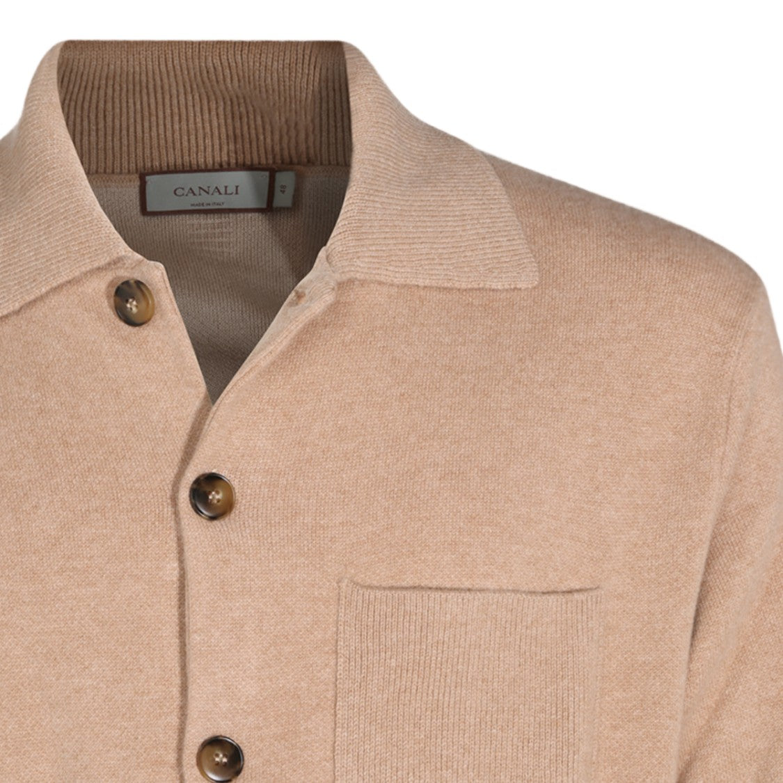 Canali Classic Pointed Collar Button-Up Sweater