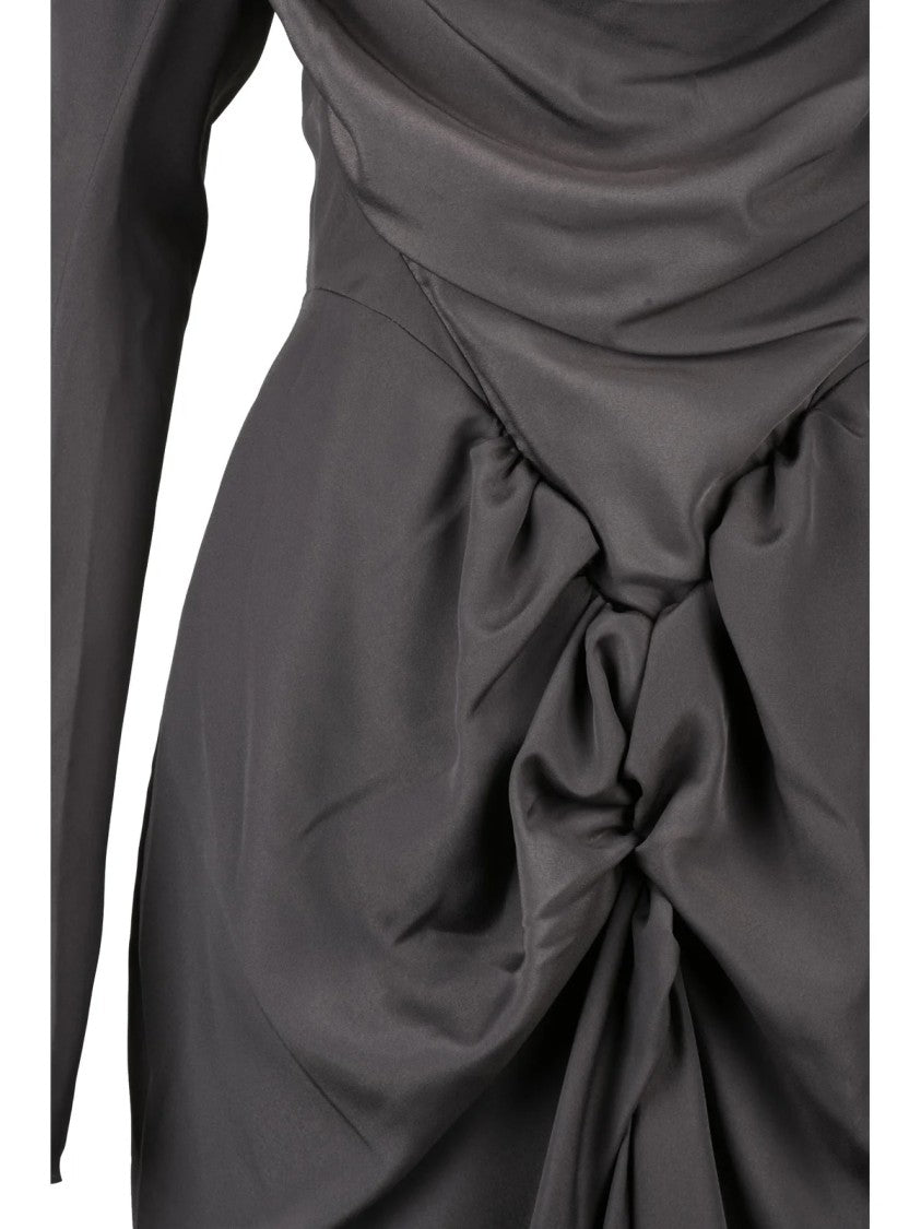 Vivienne Westwood Asymmetric Draped Midi Dress With Tailored Zip Details