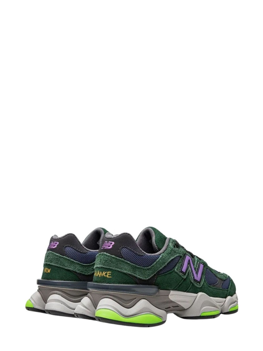 New Balance Green 9060 Leather Mesh-Blend Sneakers