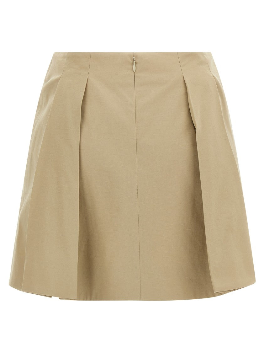 Balmain Flared Pleated Mini Skirt With Antiqued Chain Detail