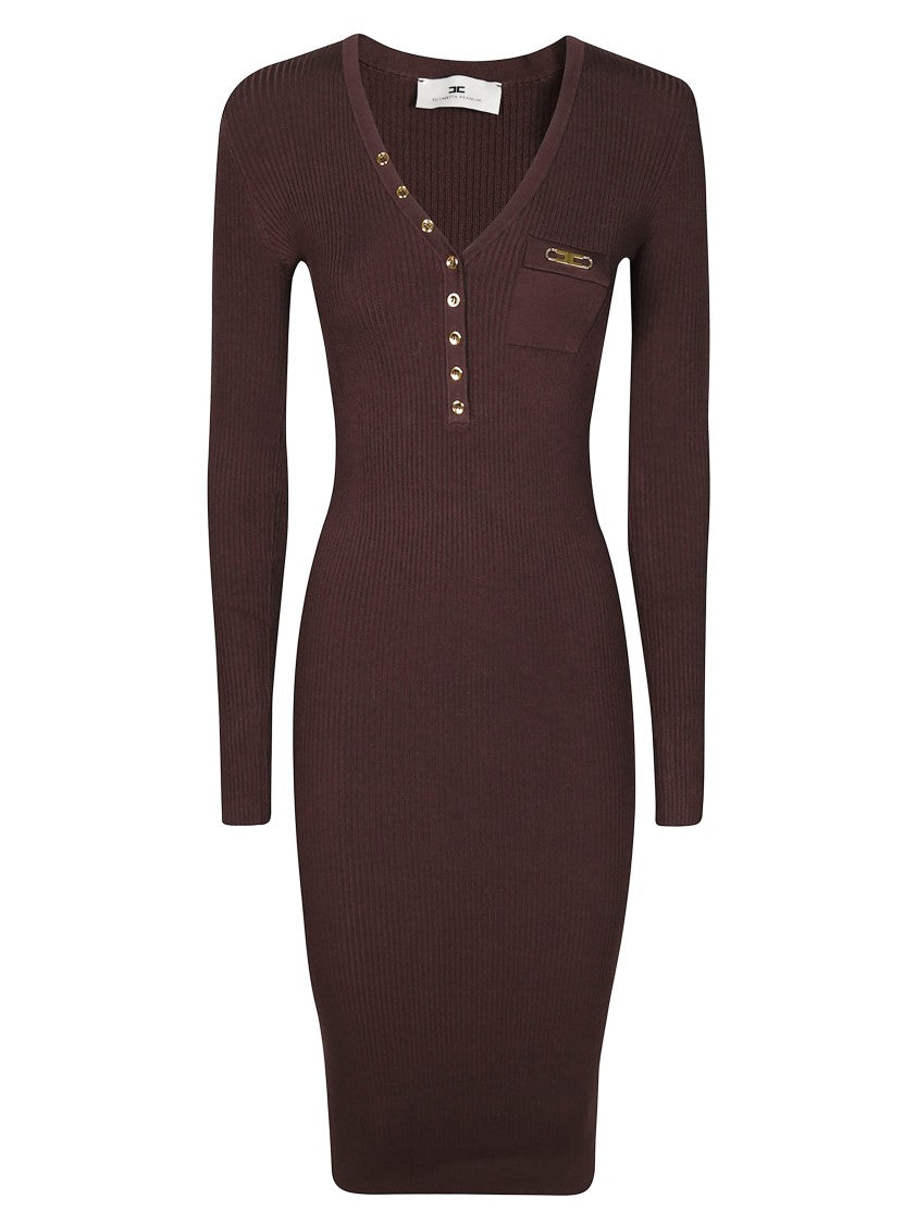 Elisabetta Franchi V-Neck Knit Dress