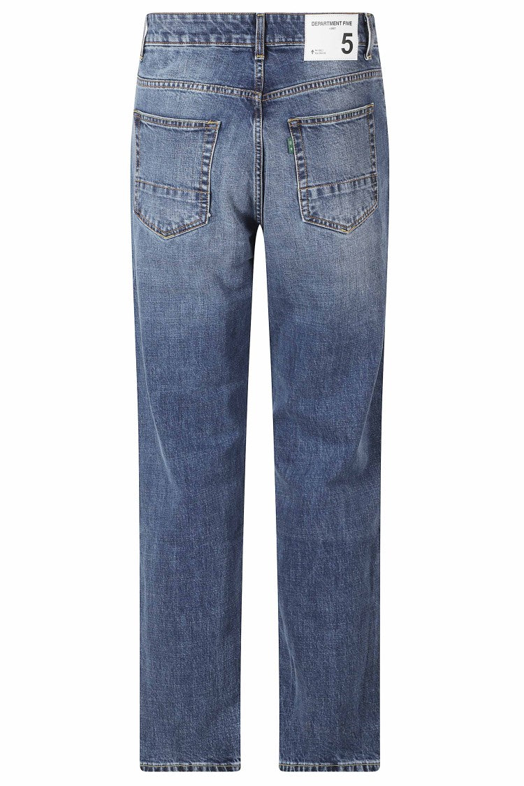 Department 5 Blue Newman Five-Pocket Tapered Cotton-Blend Jeans