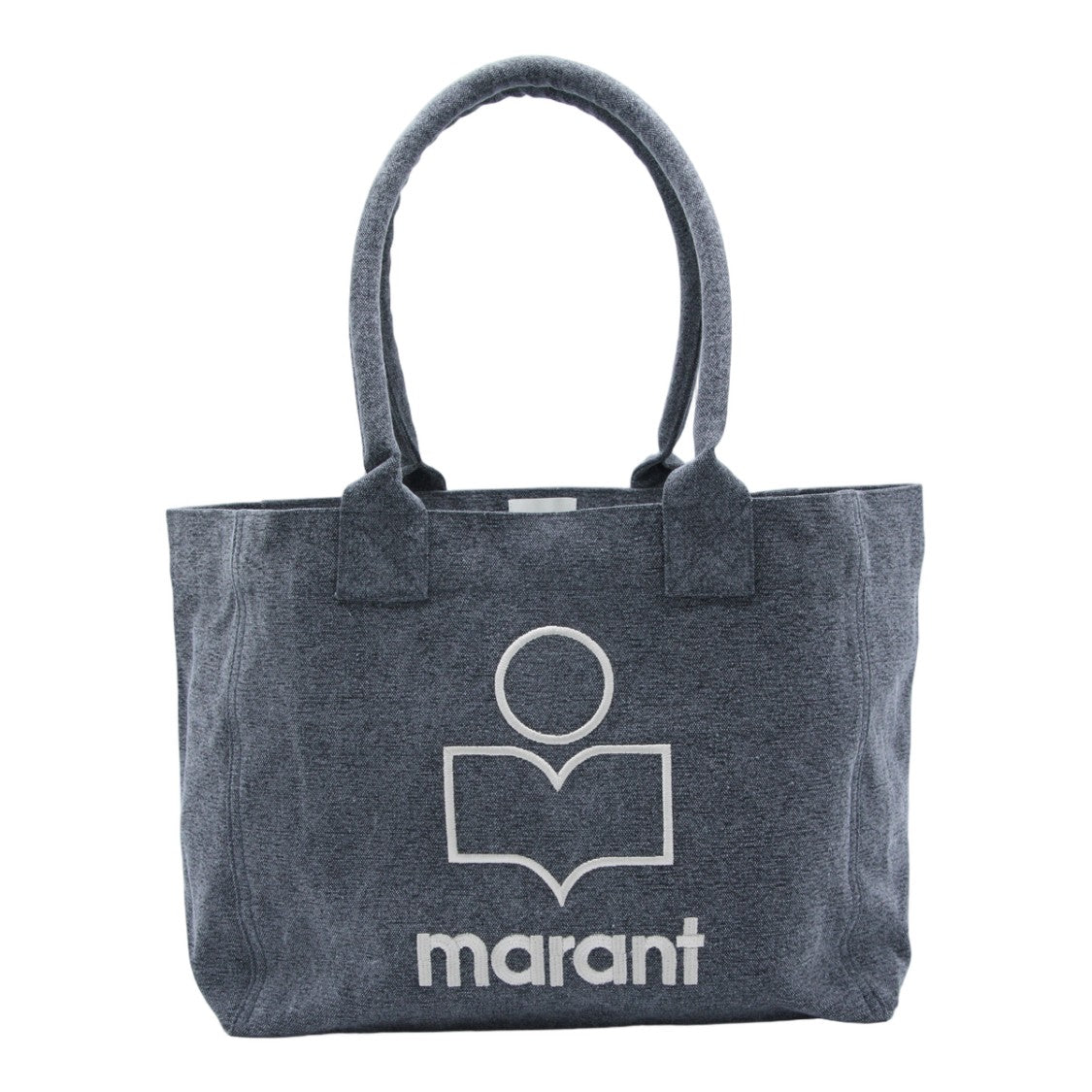 Isabel Marant Textured Tote Bag With Embroidered Logo In Dark Grey