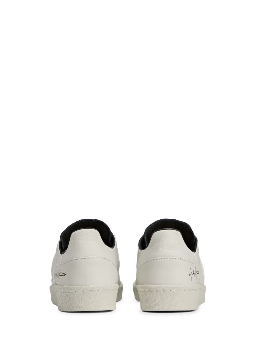 Y-3 Low-Top Leather Sneakers With Perforated Stripes