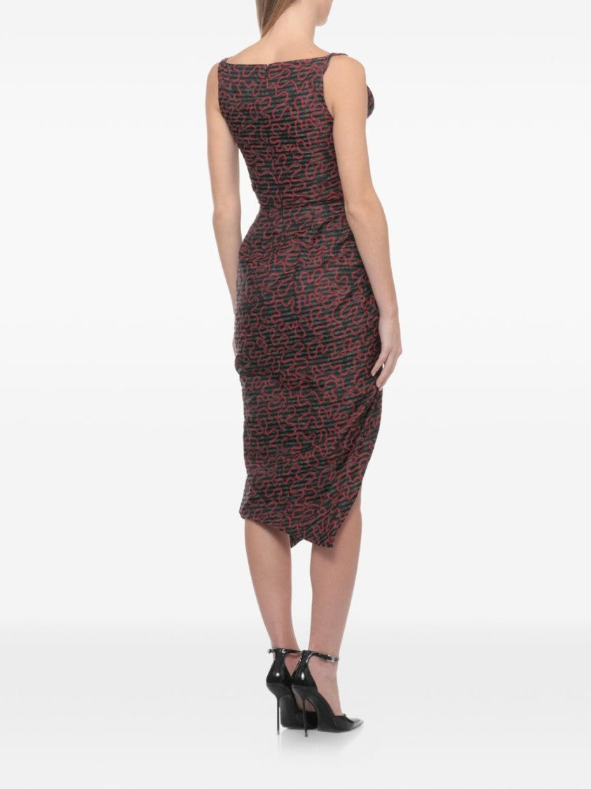 Vivienne Westwood Black Draped Sleeveless Cowl Neck Dress