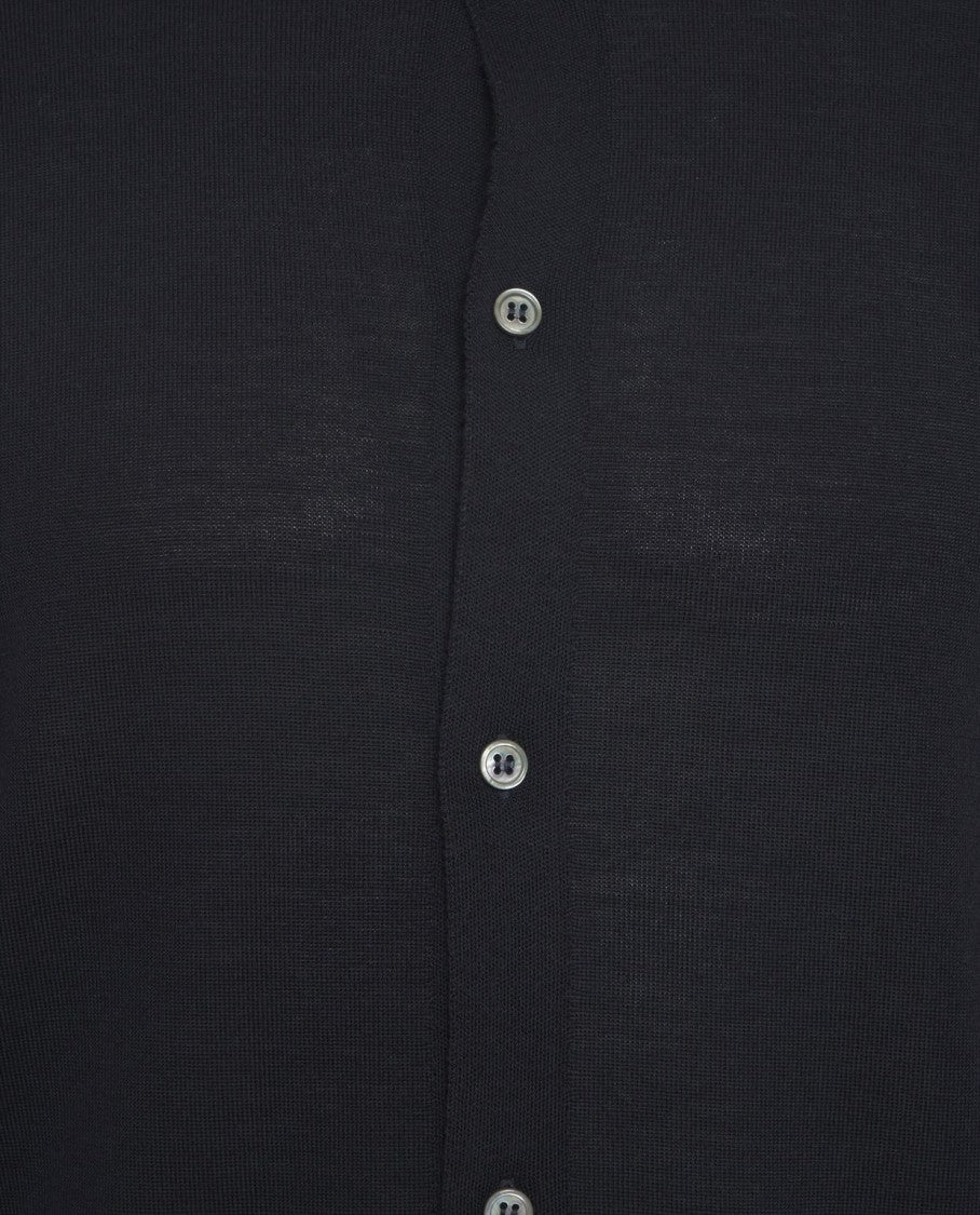 Gender Classic Virgin Wool Knit Shirt With Full Button Closure