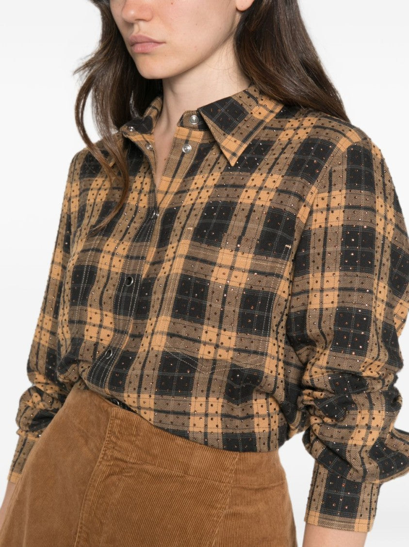 Pinko Ivory Plaid Perforated Coat