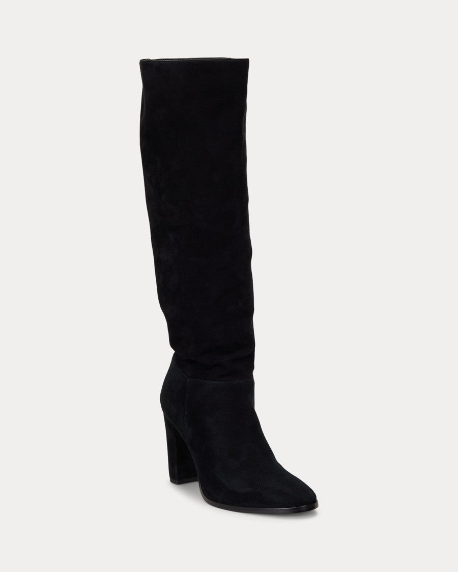 Lauren Ralph Lauren Knee-High Suede-Like Boots With Pointed Toe
