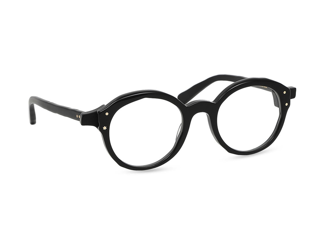 Masahiro Maruyama Glossy Black Mm-0112 Round Acetate Eyeglasses