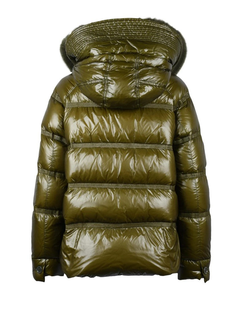 Peuterey Military Green Takan Fur-Trimmed Hooded Down Jacket
