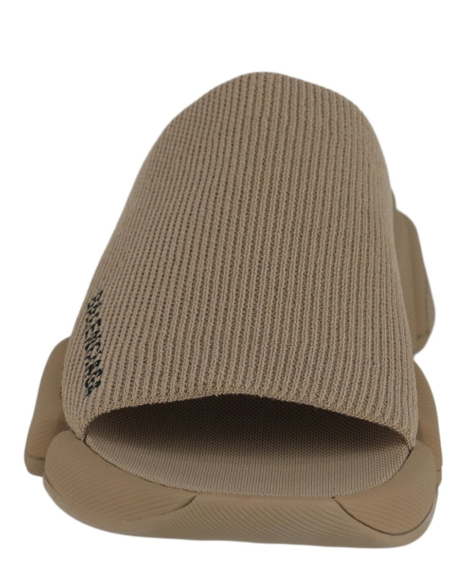 Balenciaga Recycled Knit Slides With Contrasting Graphic Logo