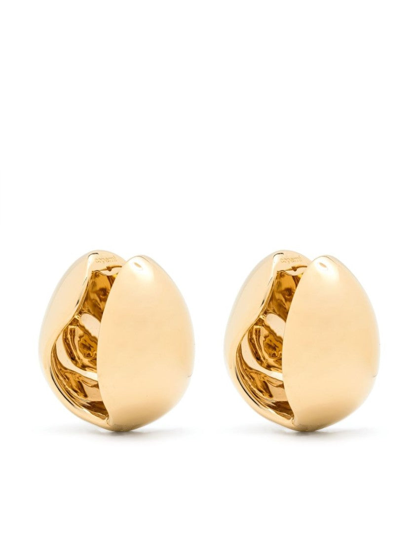 Coperni Xl Creole Earrings In Polished Gold-Brass Design