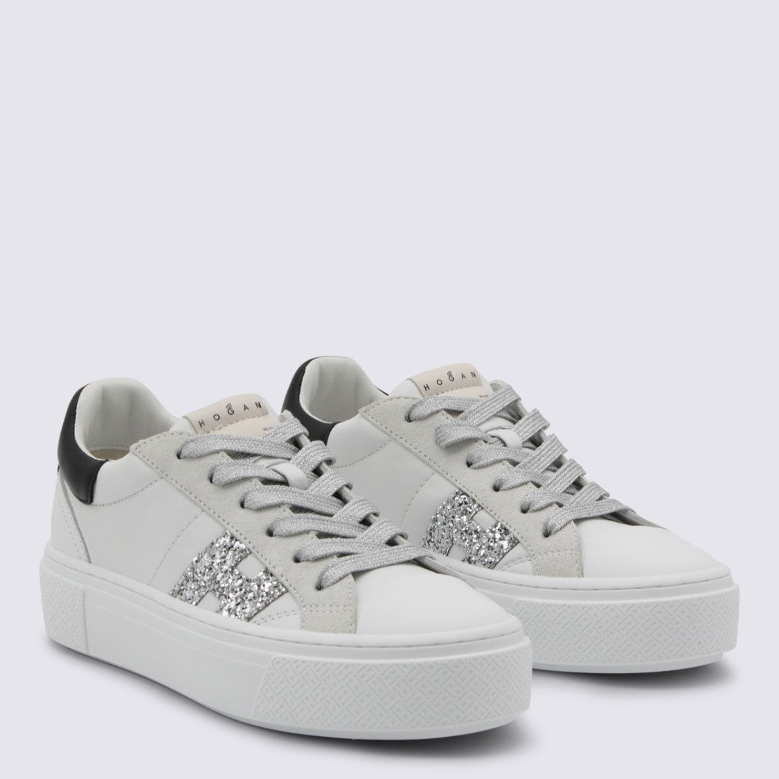 Hogan White And Black Leather Sneakers