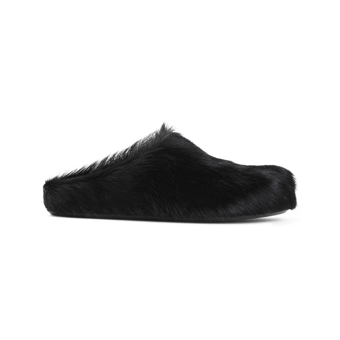 Marni Black Calf Hair Fussbett Mules