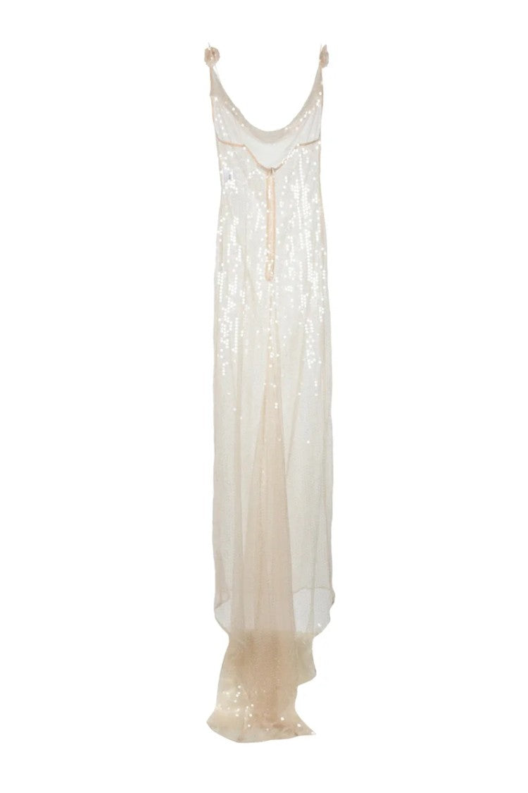 Magda Butrym Sequin Dress - Beige