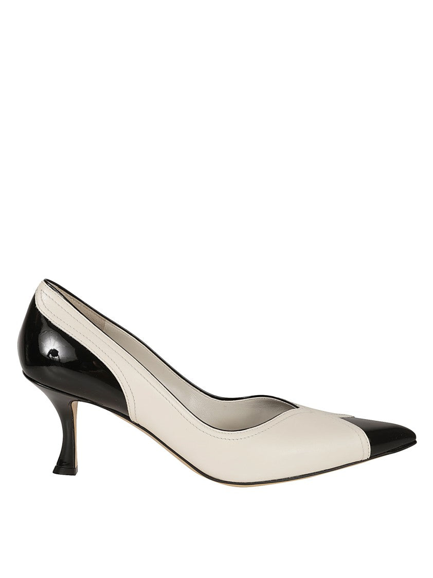 Ferragamo Pointed Toe Pumps With Vintage-Inspired Heel