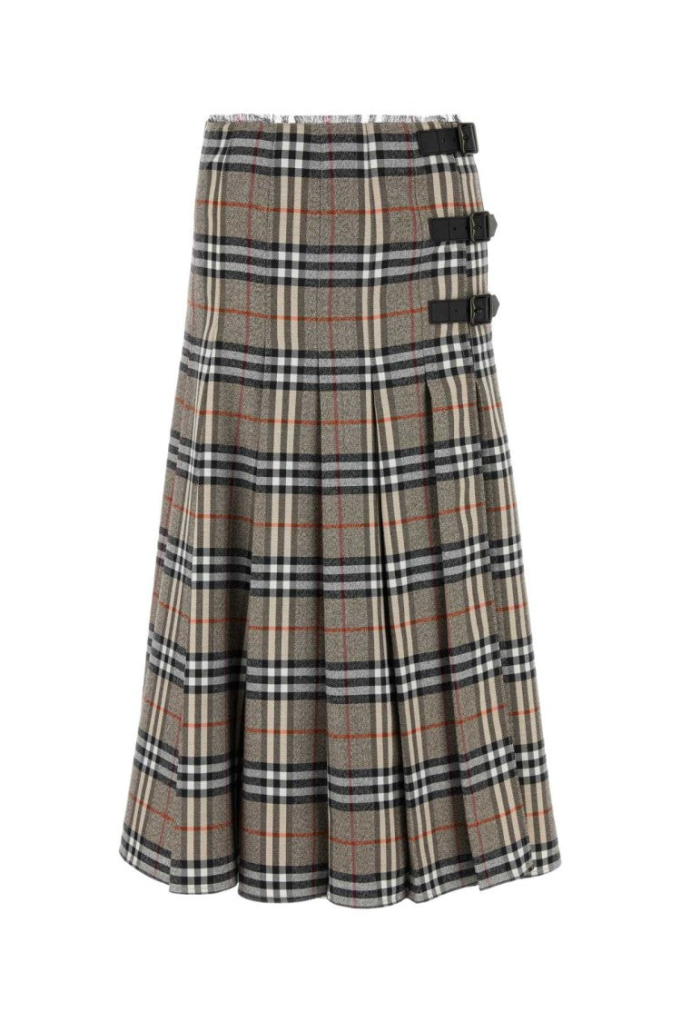 Burberry Embroidered Wool Skirt