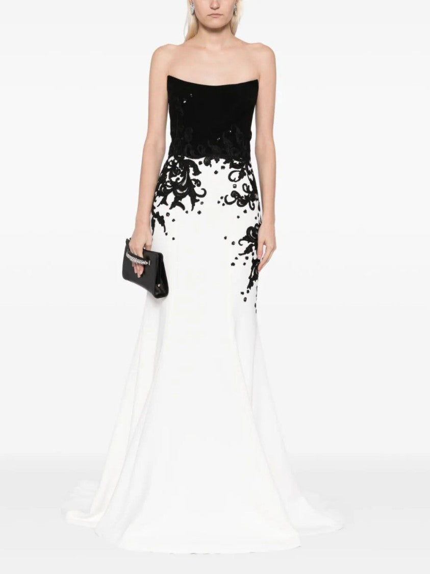 Saiid Kobeisy Crepe Mermaid Dress With Embroidery