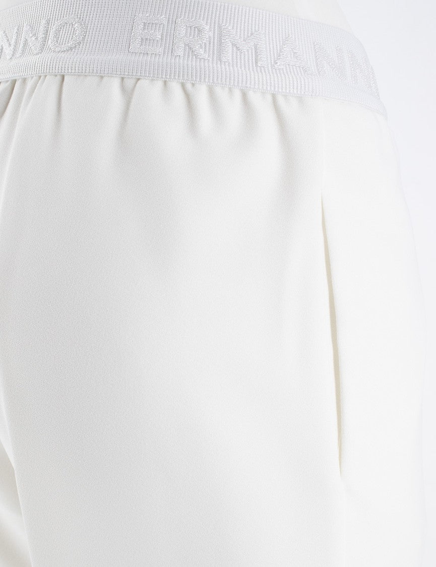 Ermanno Firenze White Straight-Leg Trousers