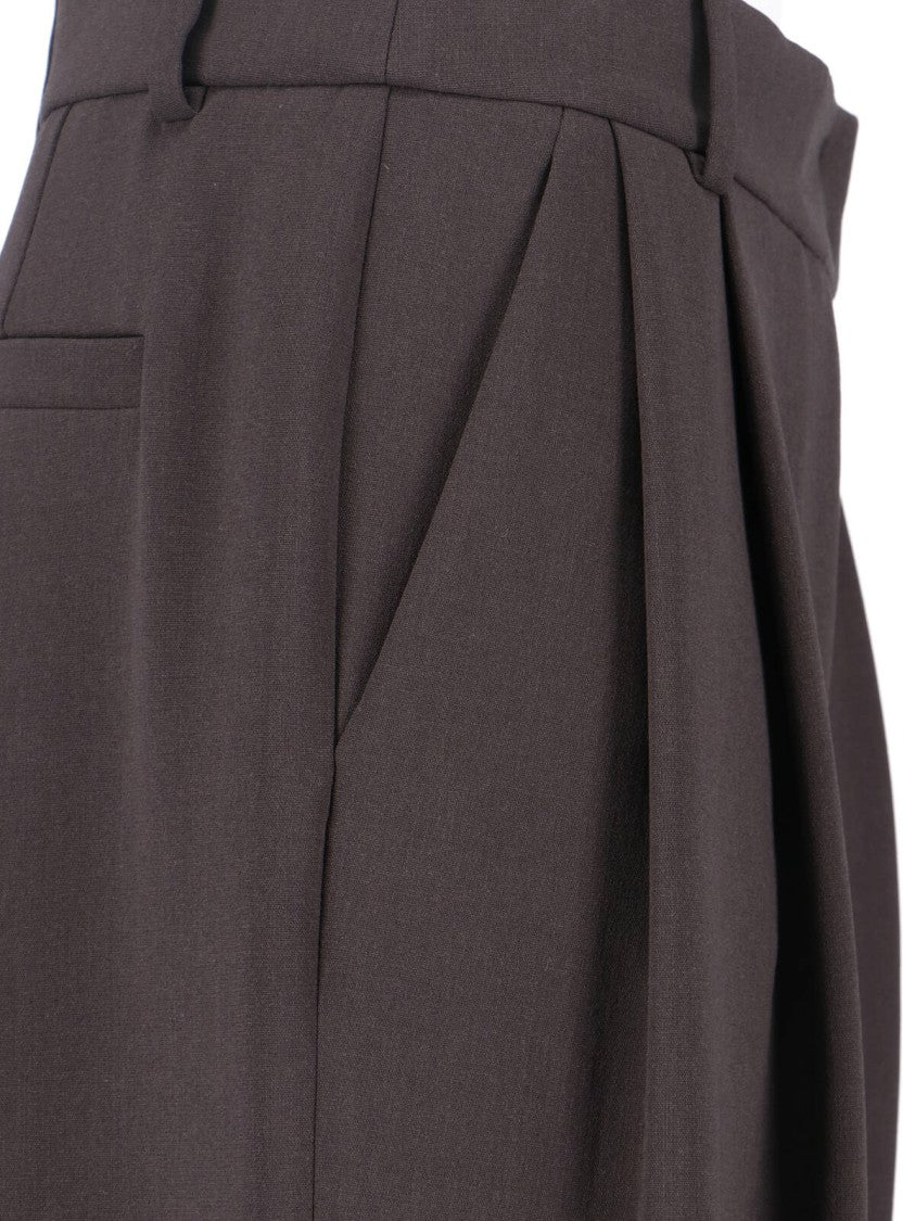 Giorgio Armani High-Waisted Tailored Pants With Pleated Front