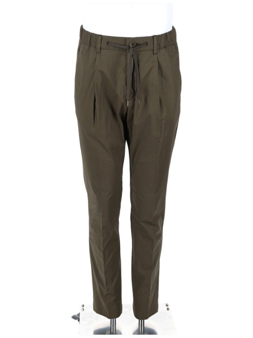 Herno Military Green Tailored Drawstring Chino Pants