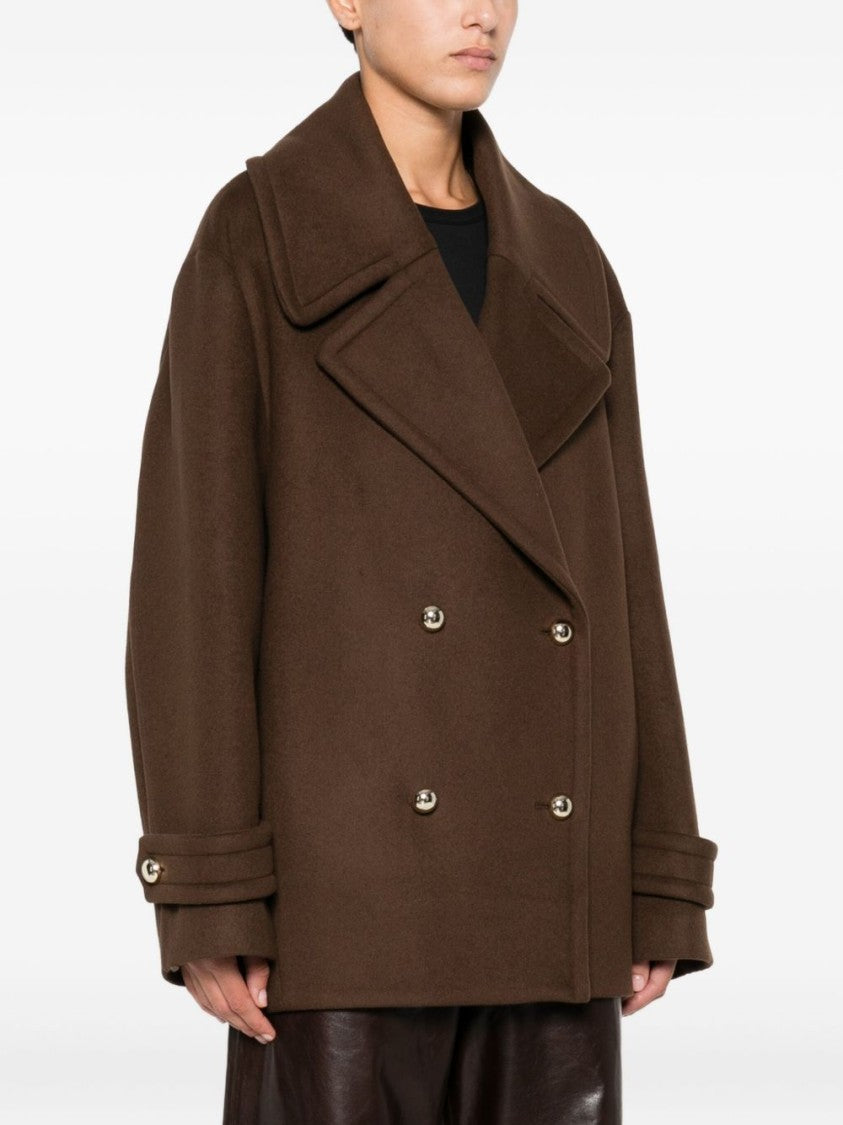 Semi Couture Double-Breasted Wool Blend Semicouture Coat