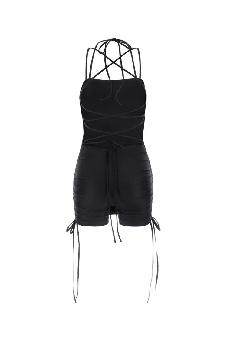 Balenciaga Black Stretch Nylon Mini Dress