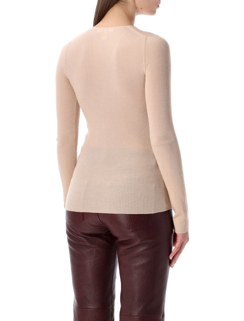 Chloé Wool V-Neck Henley Top