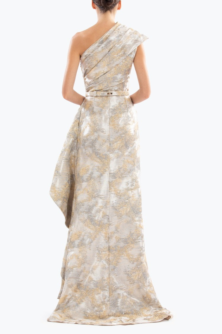 Saiid Kobeisy One -Shoulder Brocade Dress