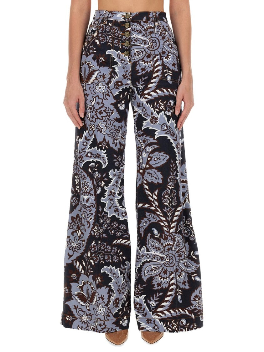 Etro Paisley Print Flare Jeans