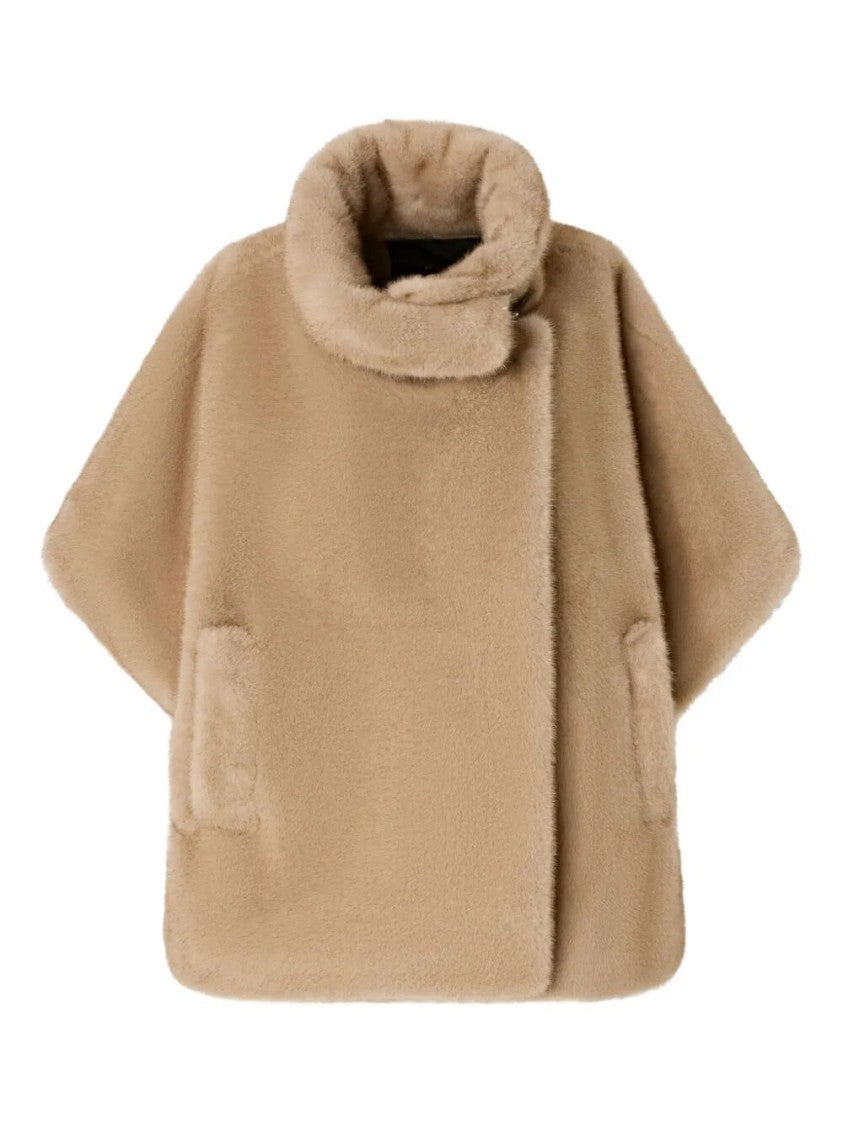 Pinko `Comodino` Faux Fur Cape