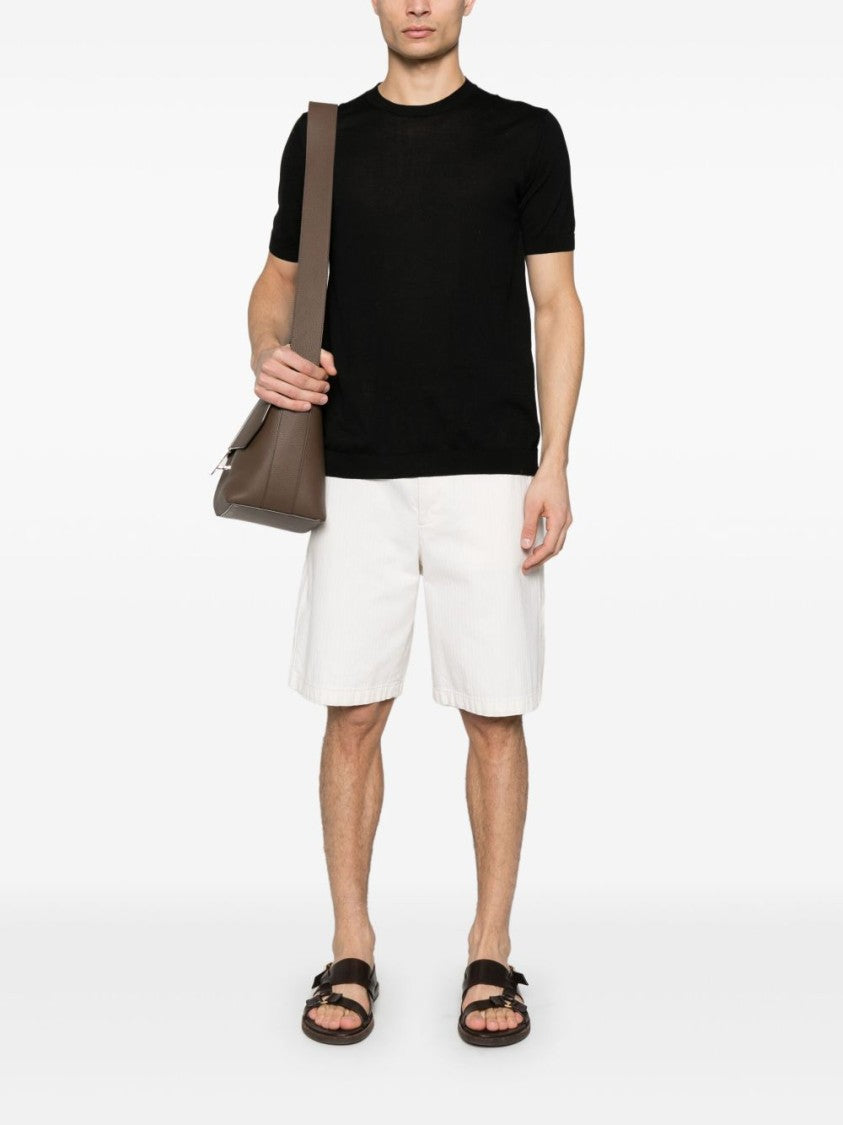 Tagliatore Classic Black T-Shirt With Round Neckline