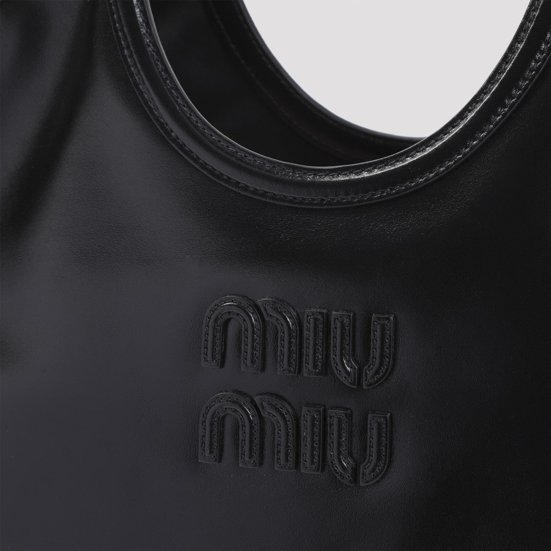 Miu Miu Smooth Calf Leather Handbag With Embossed Logo
