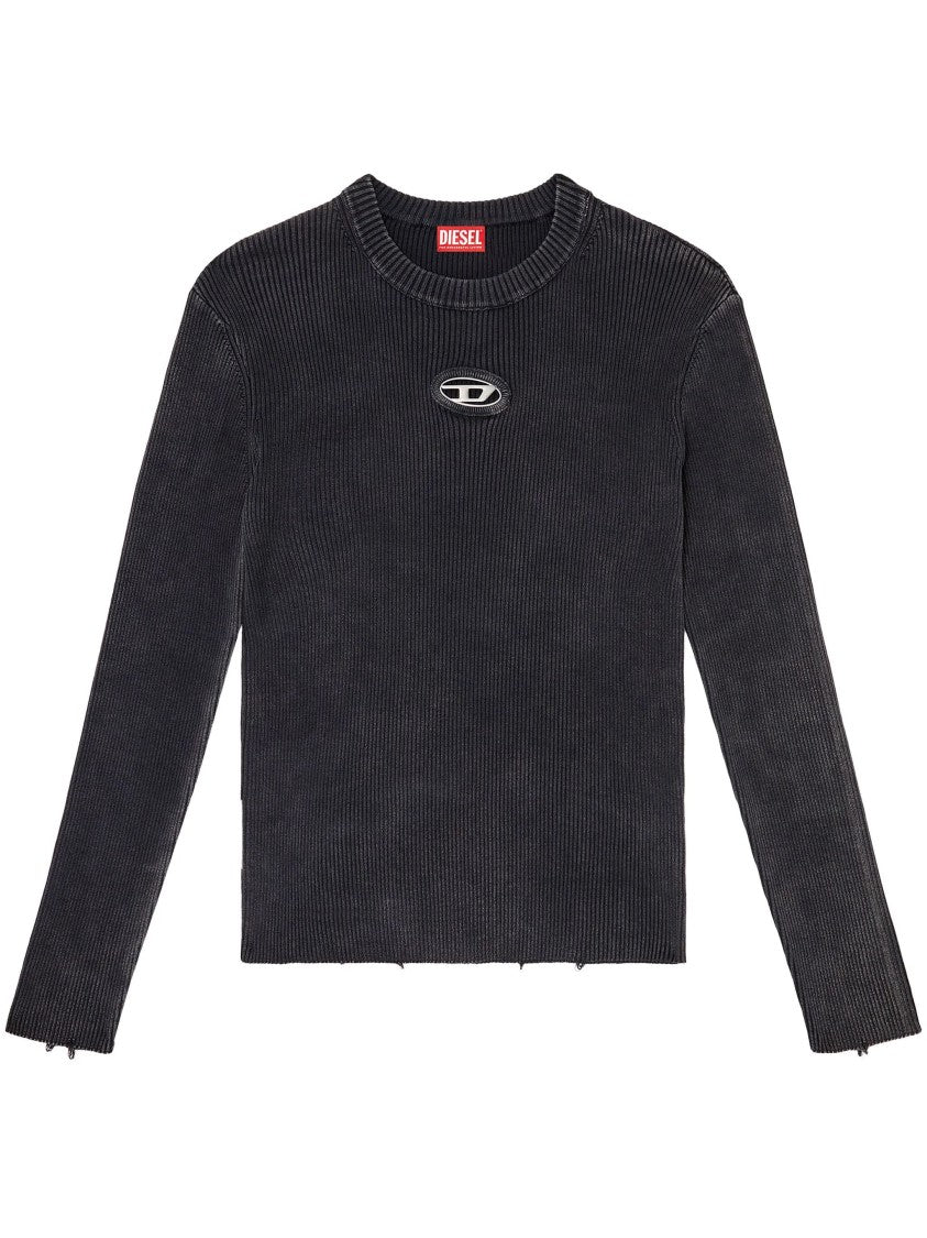 Diesel Black K-Darin-D Ribbed Oval Cut-Out Top