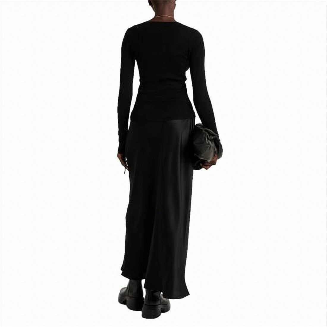 Max Mara Black Deep V-Neck Sweater With Cashmere-Silk Blend