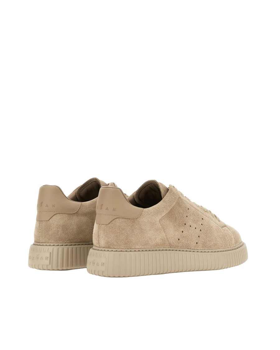 Hogan Corda H-Stripes Perforated Suede Sneakers
