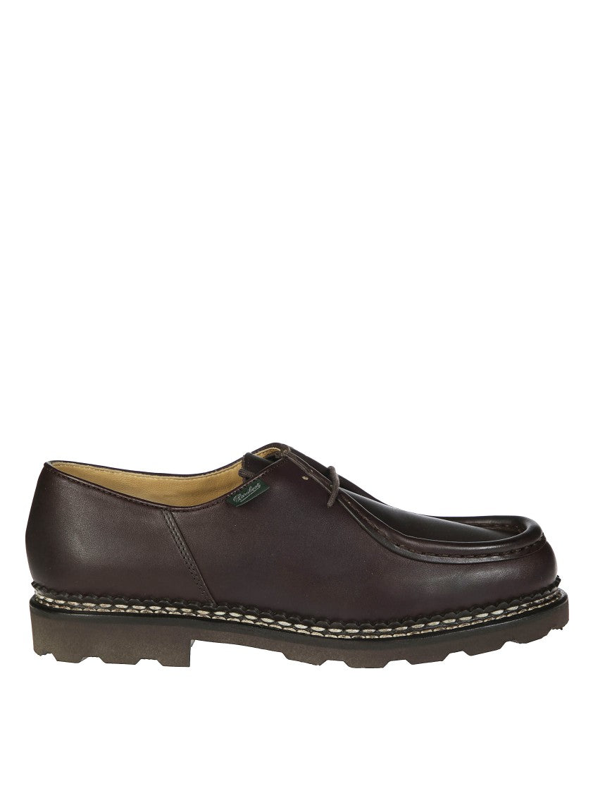 Paraboot Brown Leather Michael Café Lace-Up Shoes