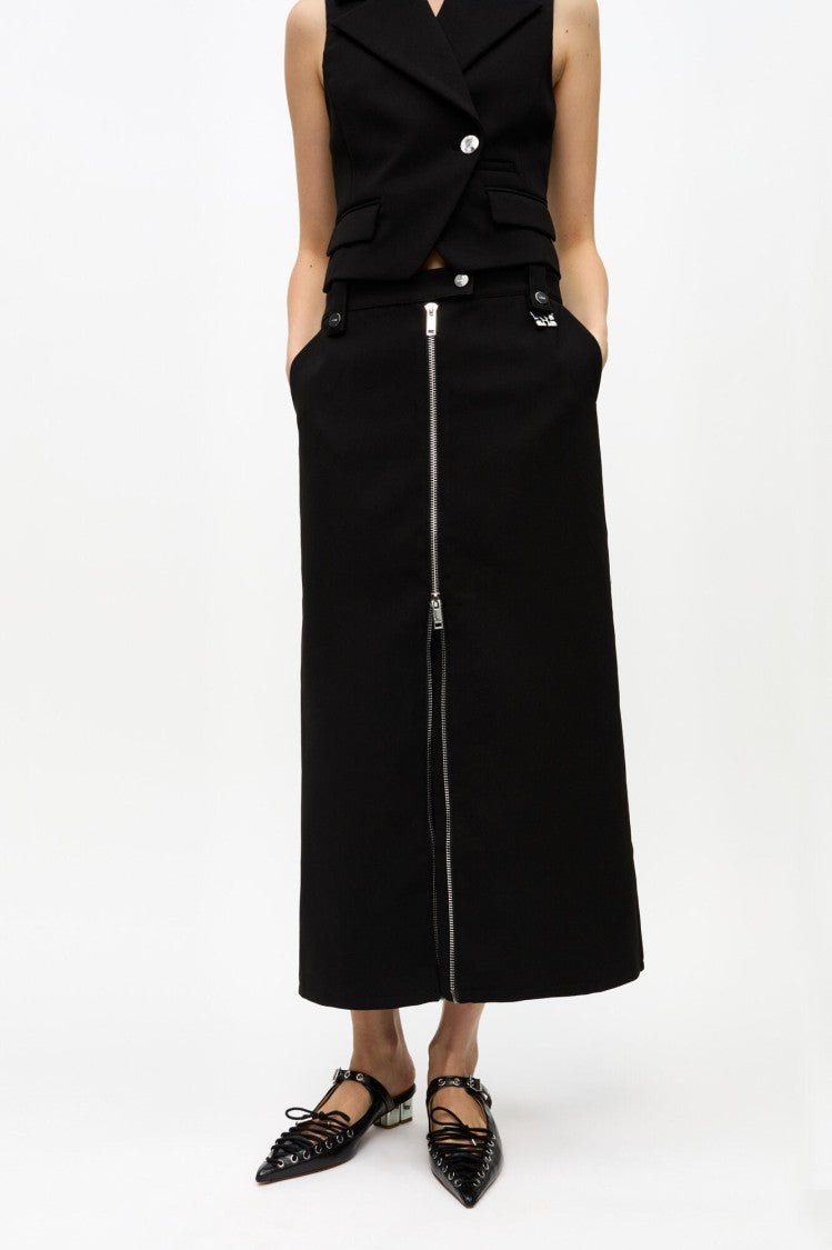 Ganni Bonded Crepe Skirt With Butterfly Hardware
