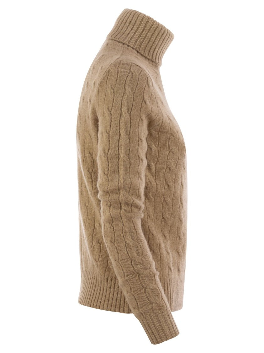 Polo Ralph Lauren Wool And Cashmere Cable-Knit Turtleneck Sweater